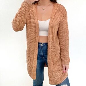 Light burnt orange knit cardigan